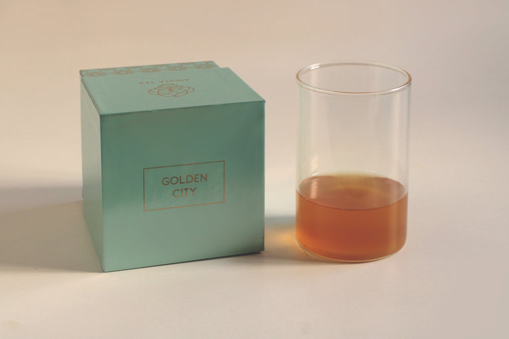 Golden City Jaisalmer immunity boosting herbal tea blend ahista tea packaging luxury tea  