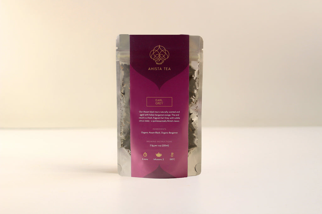 ahista tea earl grey luxury packaging resealable bag design loose leaf black tea caffeine